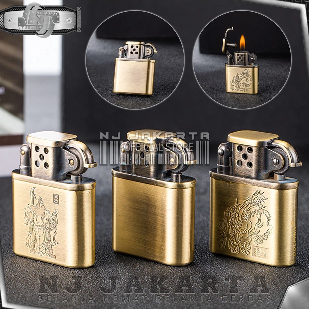 Korek Api Antik  Dolphin Full Besi Open Flame Retro / Mancis Model Retro Classic Vintage Batik Embou