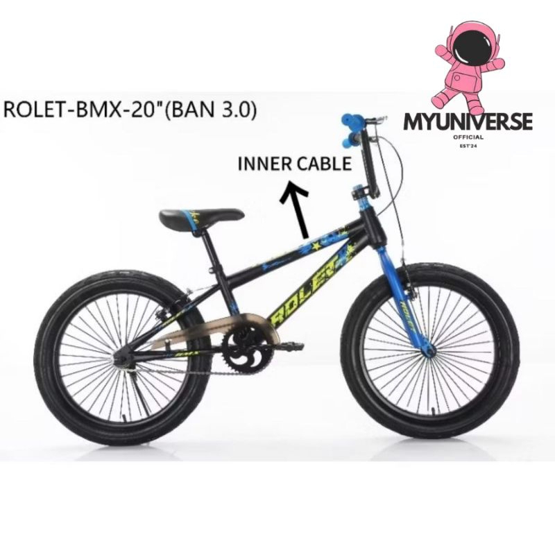 SEPEDA BMX UKURAN 20 ROLET BAN 3.0 KABEL DALAM / SEPEDA ANAK BMX UKURAN 20 ROLET BAN 3.0 REM CAKRAM 