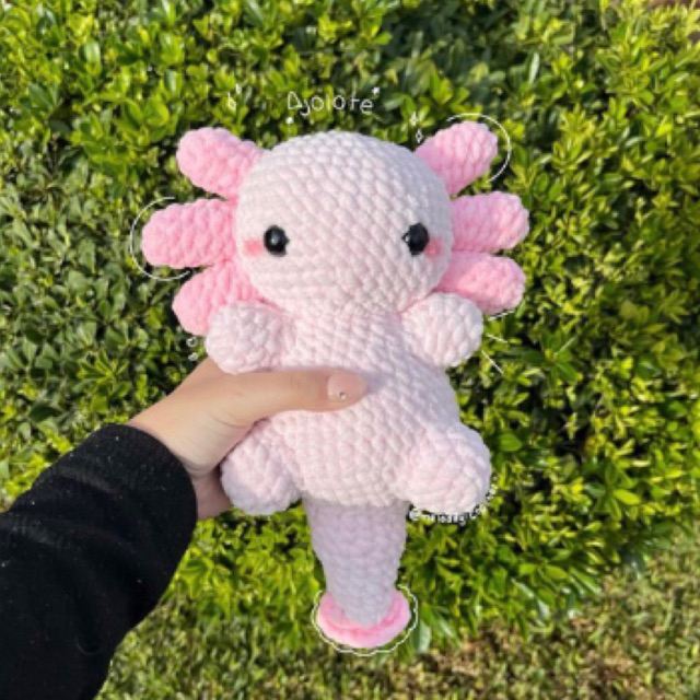 Amigurumi Axolotl Boneka Rajut Hewan Axolotl Ikan Boneka Ikan Axolotl Lucu Boneka Axolotl [ BIG SIZE