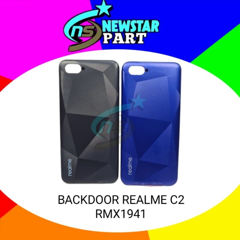 Backdoor realme c2 hitam / Back Casing Tutup Belakang Realme C2 HITAM ORIGINAL