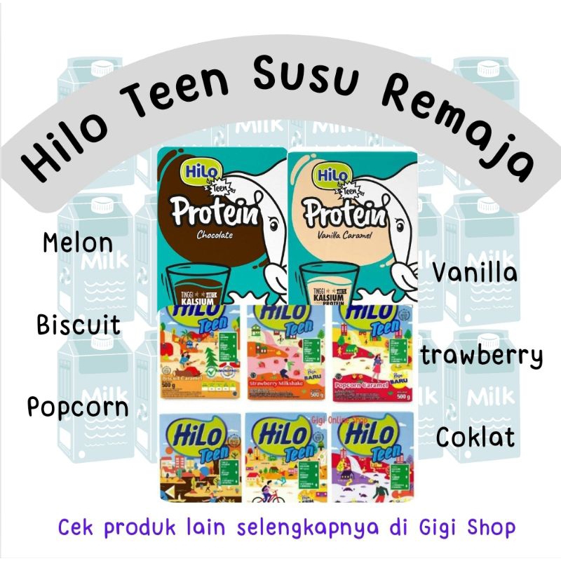 

HiLo Teen 400g 500g Susu Remaja Tumbuh Tinggi Kalsium Protein Lebih Rendah Gula Chocolate Vanilla Caramel Melon Strawberry Milkshake Popcorn