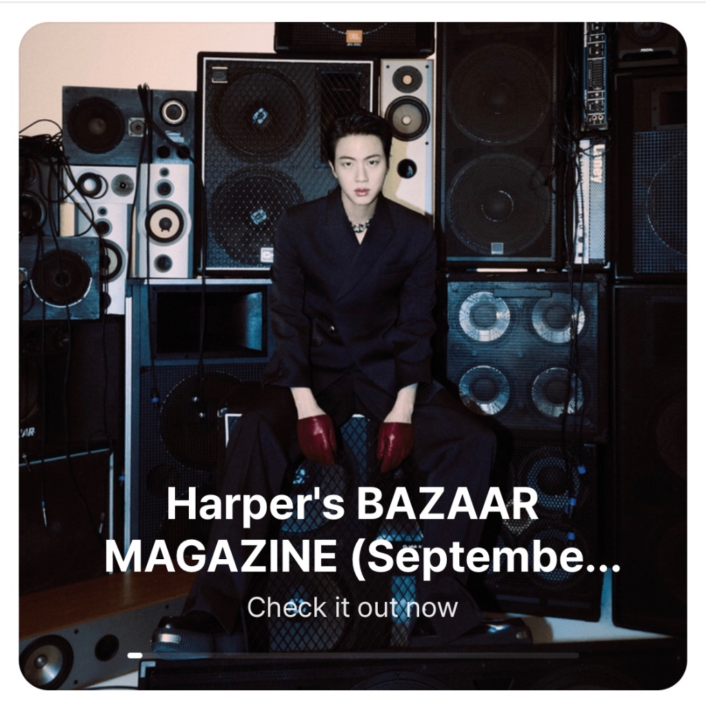 FIX PRICE BTS JIN HARPERS BAZAAR COVER MAGAZINE KOREA SEPTEMBER ISSUE MAJALAH JIN BAZAAR KIM SEOKJIN