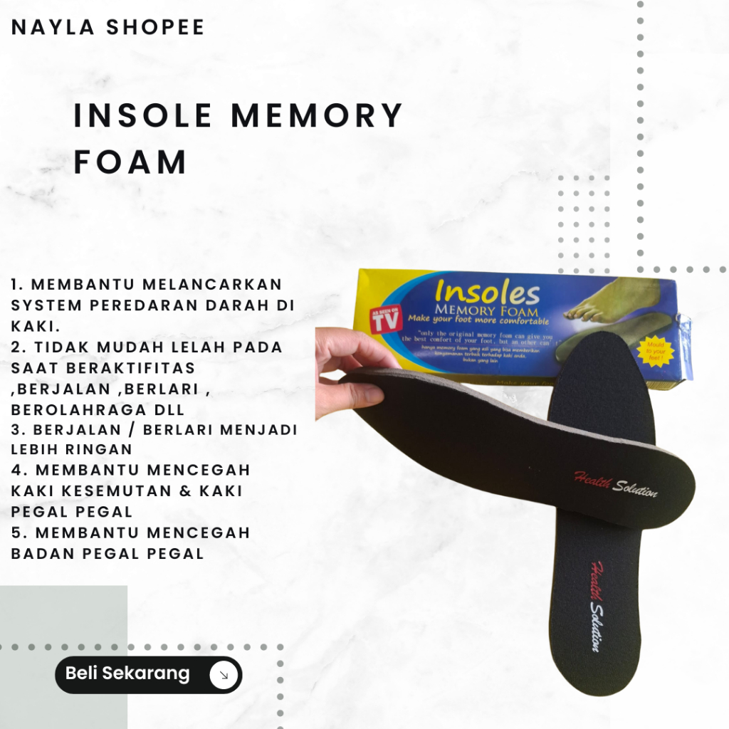 Insole Alas Sepatu - Alas Sandal - Alas Kaki Empuk - Insole memory foam