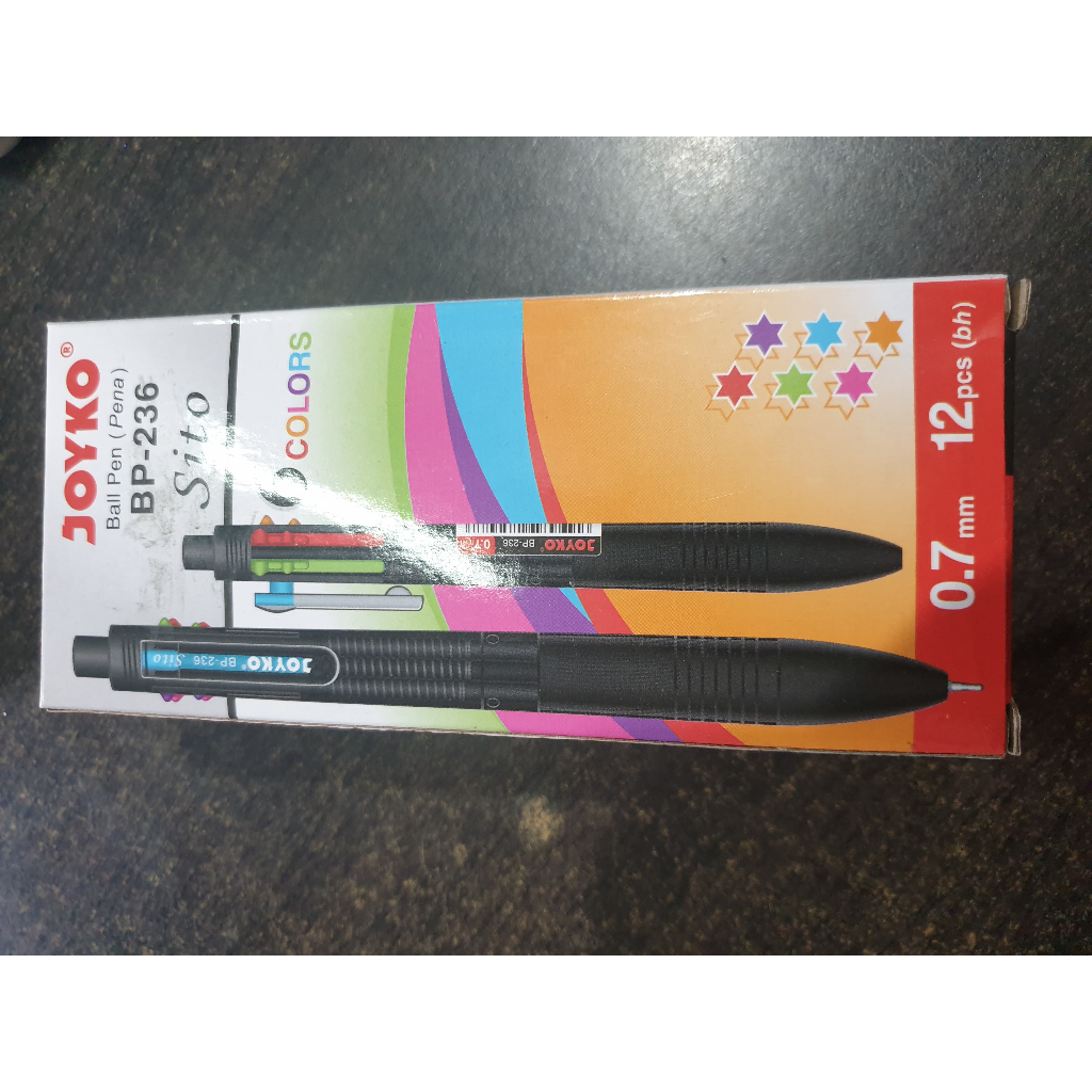 

Ballpoint, Bolpen, Pulpen Joyko 6 Warna Sito BP-236 0.7mm