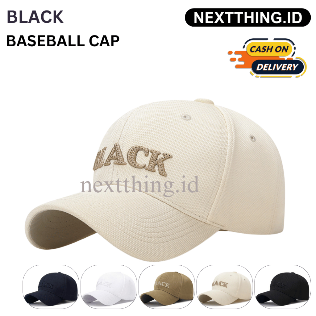 NEXTTHING.ID - BLACK topi pria topi wanita topi baseball topi trendy