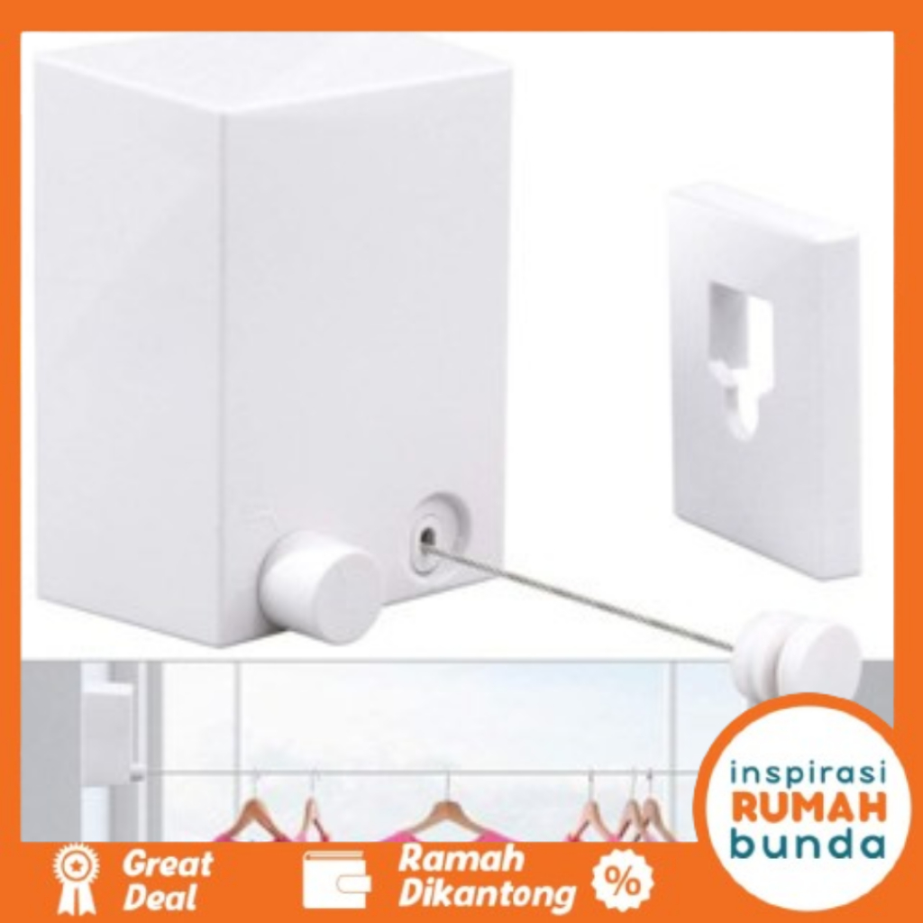 Jemuran Baju Portable Indoor Outdoor Retractable Tali Clothesline Bahan Stainless/jemuran portable/t