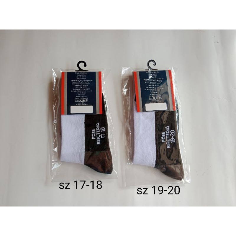 Grosir, minimal pembelian 12 pasang, kaus kaki sekolah putih tapak hitam,kualitas premium, stretch e