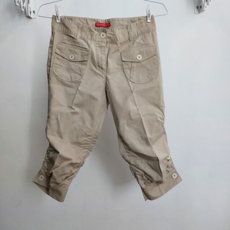 PRELOVED❤️ CONNEX**N Scrunchie Capri Pants - Cream | Celana Pendek Scrunchie Sebetis Celana 7/8