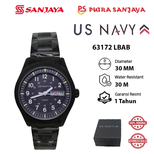 Jam Tangan US NAVY 63172 LBAB Wanita Original Garansi Resmi 1 tahun Stainless Steel