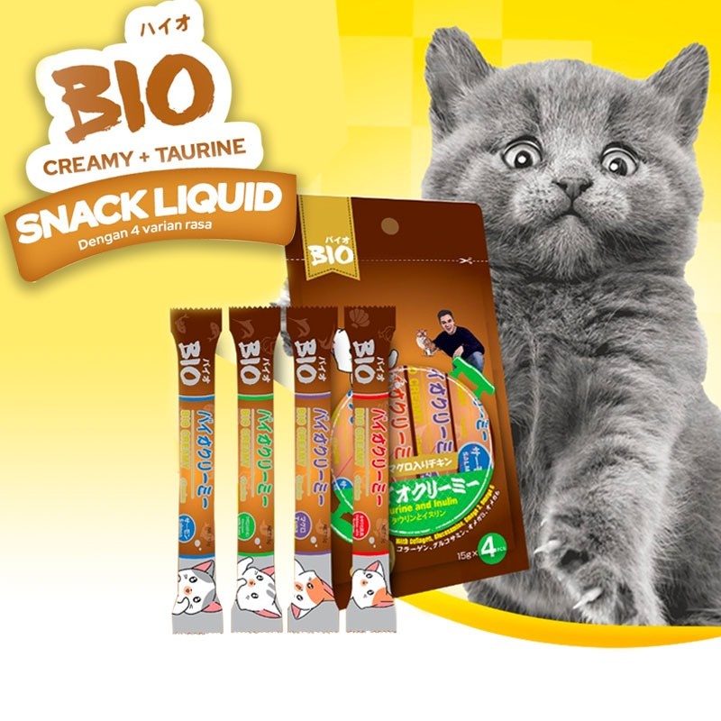 Bio Creamy Cat Snack Sachet / Cat Treats / Snack Kucing / Makanan Kucing Eceran
