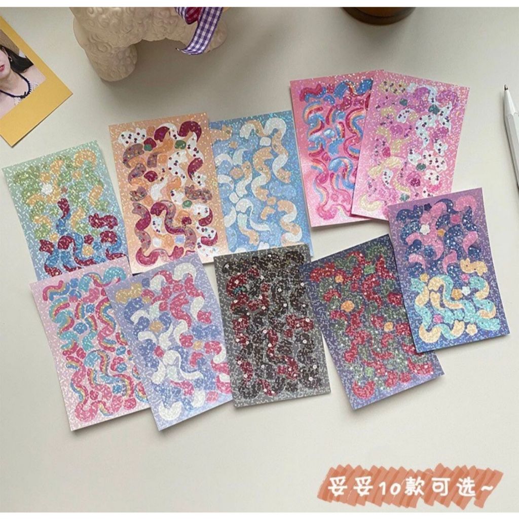 

166 Belinda Ribbon Laser Sticker Decoration for PC Photo Card Transparant Mobile Case COD 1PC Pita Mengkilap / Stiker Dekorasi Buku Harian DIY