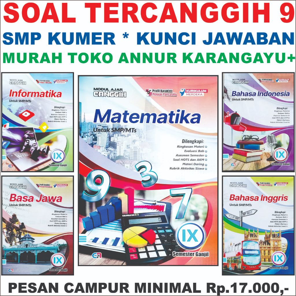 Muoca LKS SMP 9 TER CANGGIH Murah * Kunci Jawaban CANGGIH 2024 Kelas 9 MURAH Kurikulum Merdeka Soal 