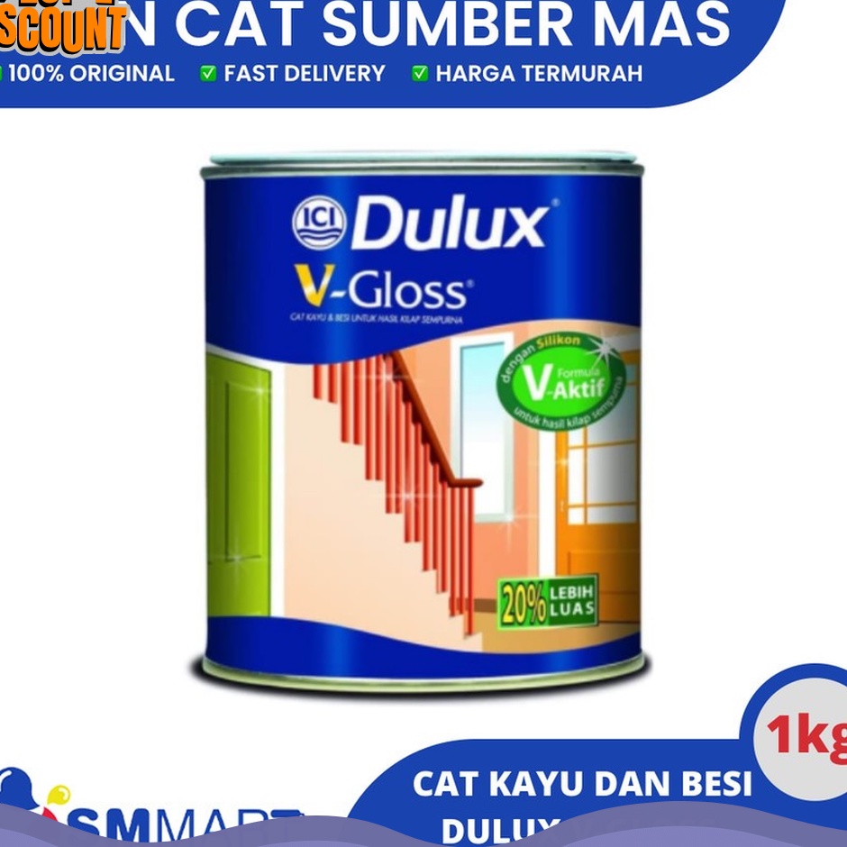 

BONANZA CAT MINYAK DULUX V GLOSS 1 KG WARNA STANDARD CAT KAYU CAT BESI CAT DUCO CAT KAYU BESI 1KG