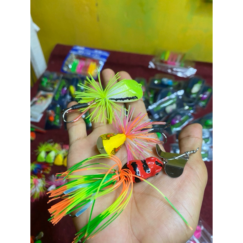 Paket slater mini, jaws, jump frog triangle,umpan casting gabus/toman murah