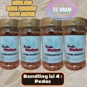 

Bundling 4 pcs Pedas Bumbu Marinasi Kering by Bumbu Warisan 100% Rempah Alami Halal Bubuk Instan