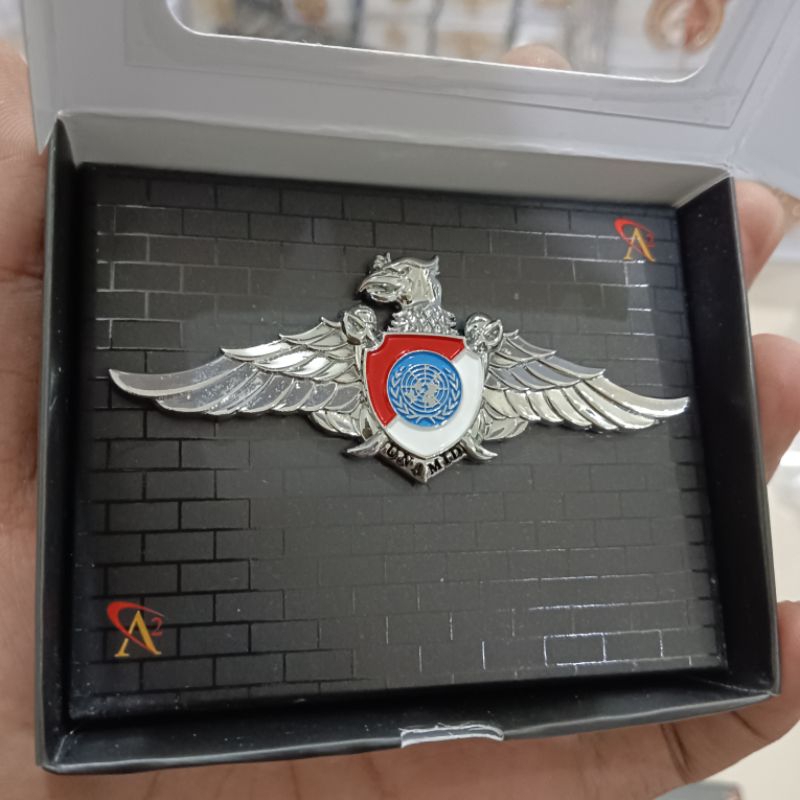 super exclusive brevet wing pin pdh unamid silver putih