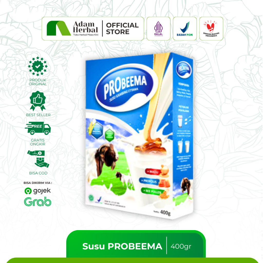 

Susu Probeema 400gr, 200gr, Sachet - dengan Madu, Propolis, & Bee Pollen