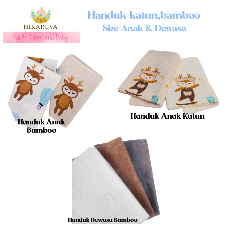 HANDUK  HIKARUSA |Handuk  Bamboo Katun Handuk Dewasa Handuk Hotel