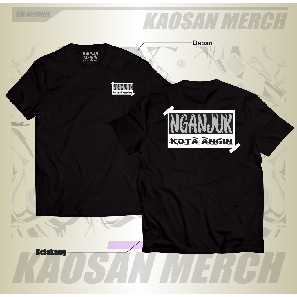 Kaos Kota Nganjuk Tshirt Nganjuk kota angin Jawa Timur Cotton combed