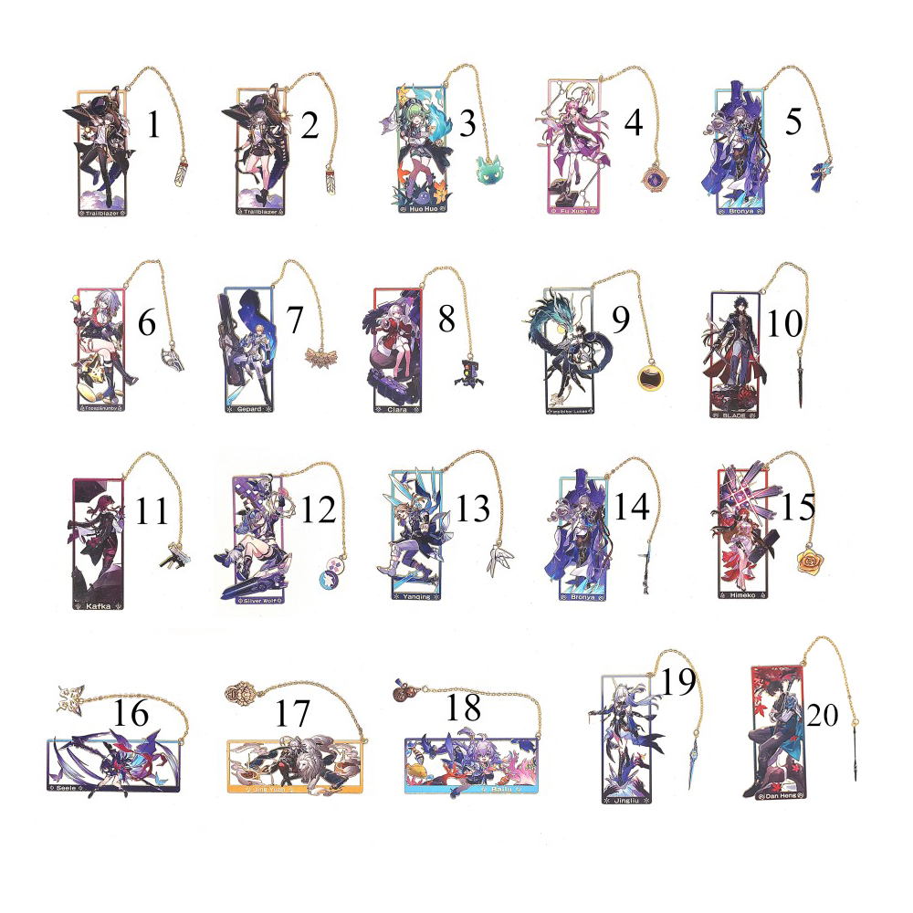 

bookmark pembatas buku besi honkai star rail warna emas