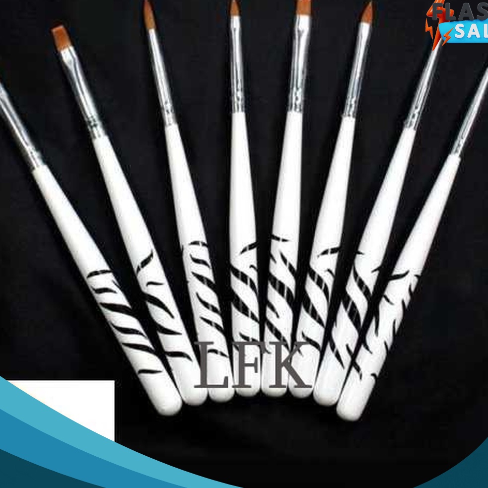 

FANTASTIS ZEBRA KUAS BRUSH 8PCS DEKORASI KUE LUKIS CAT KUKU FONDANT CAKE PAINT ART LUSTER DUST PEWARNA HIAS