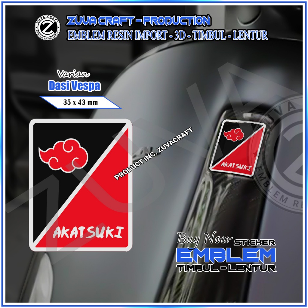 STIKER EMBLEM VESPA LOGO AKATSUKI EMBLEM TIMBUL STIKER VESPA DASI VESPA VESPA RESIN LENTUR Vespa LX/
