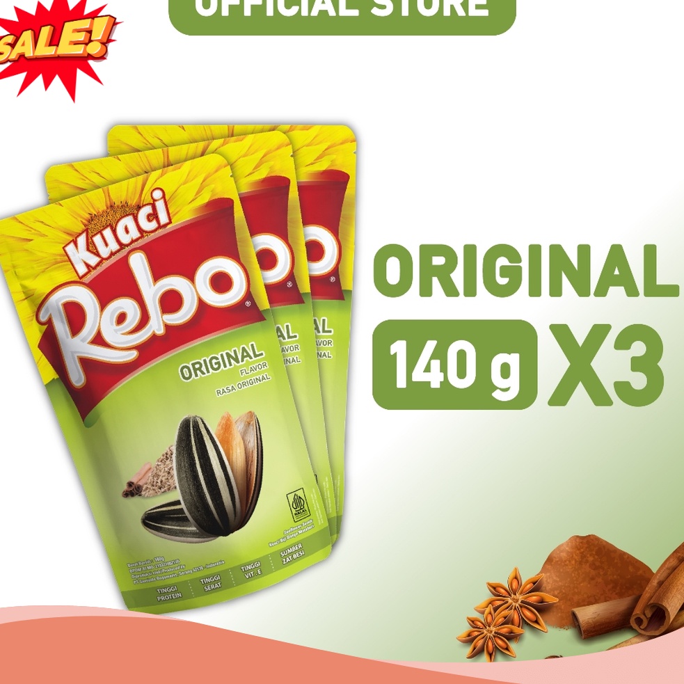 

HOT PROMO Rebo Kuaci Bundling 3 PCS Varian Rasa Original 14 Gram