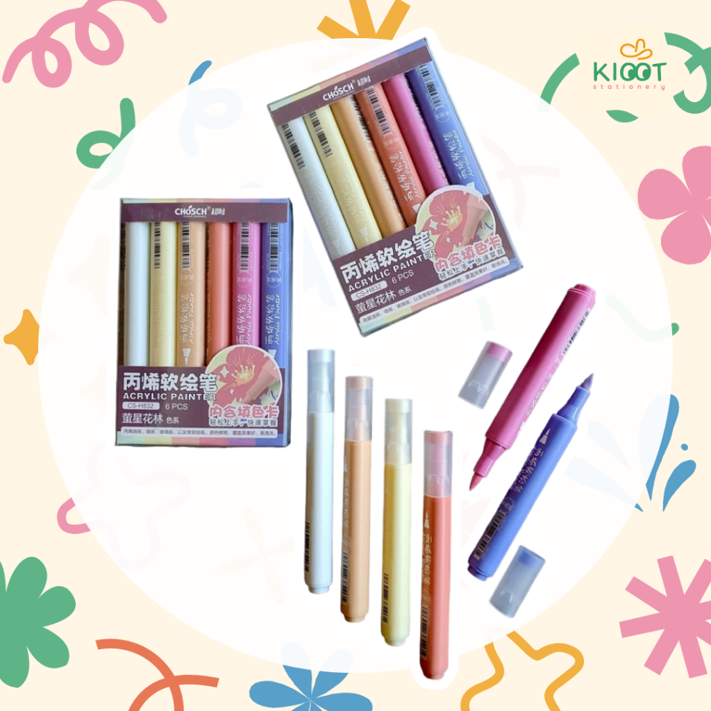 

Kioot - Acrylic Painter Marker Set 6 Chosch Spidol Warna Pastel Akrilik Tahan Air CSH-832 CSH-845