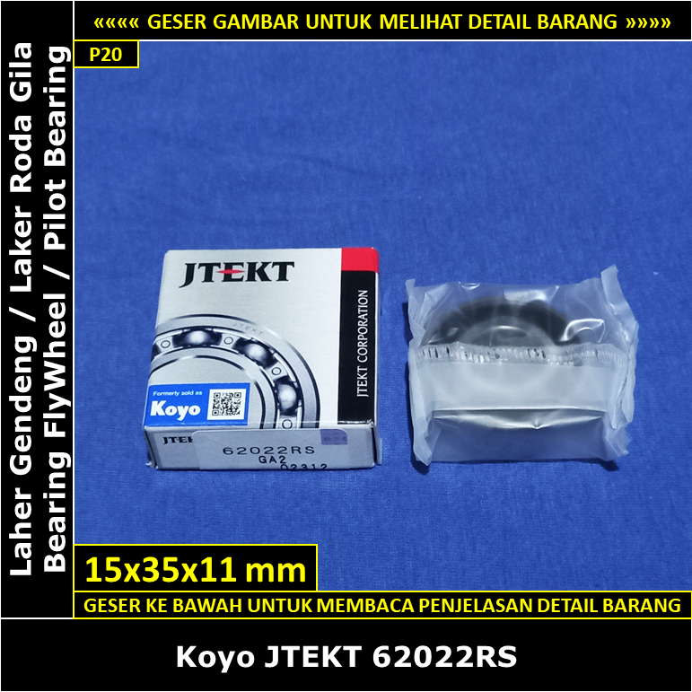 Pilot Bearing Laher Flywheel Timor DOHC S515i 1500 cc EFI Injeksi 1997-2004 Koyo Japan 6202 2RS Lahe