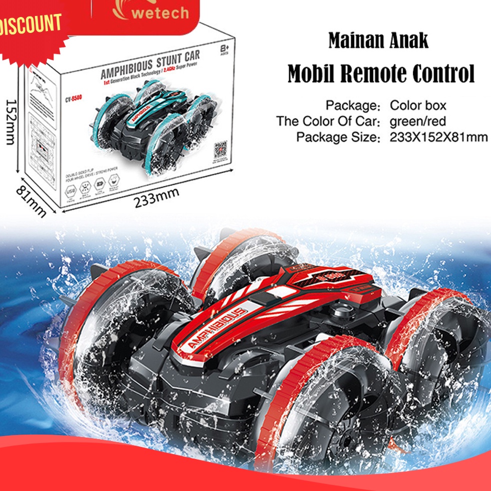 MANTAP Wetech Mobil RC Amfibi Bisa Di Air  Darat 36 Rotation 24 GHz Waterproof 2in1 RC Stunt Mobil