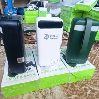 Power bank DAP model  D P130 kapasitas 30000MAh  COLOKAN MICRO SAMA TIPE C/LED Battery Indicator Pow