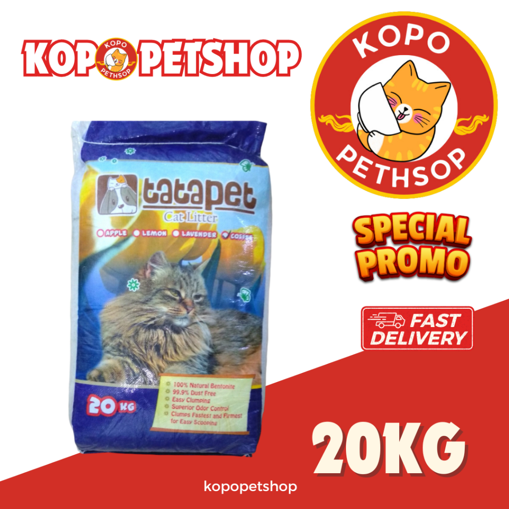 PASIR KUCING TATAPET 20KG PASIR KUCING GUMPAL WANGI