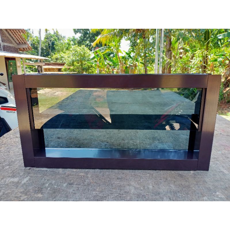 Boven/jendela aluminium kaca ,zig-zag 30x60cm,COKLAT