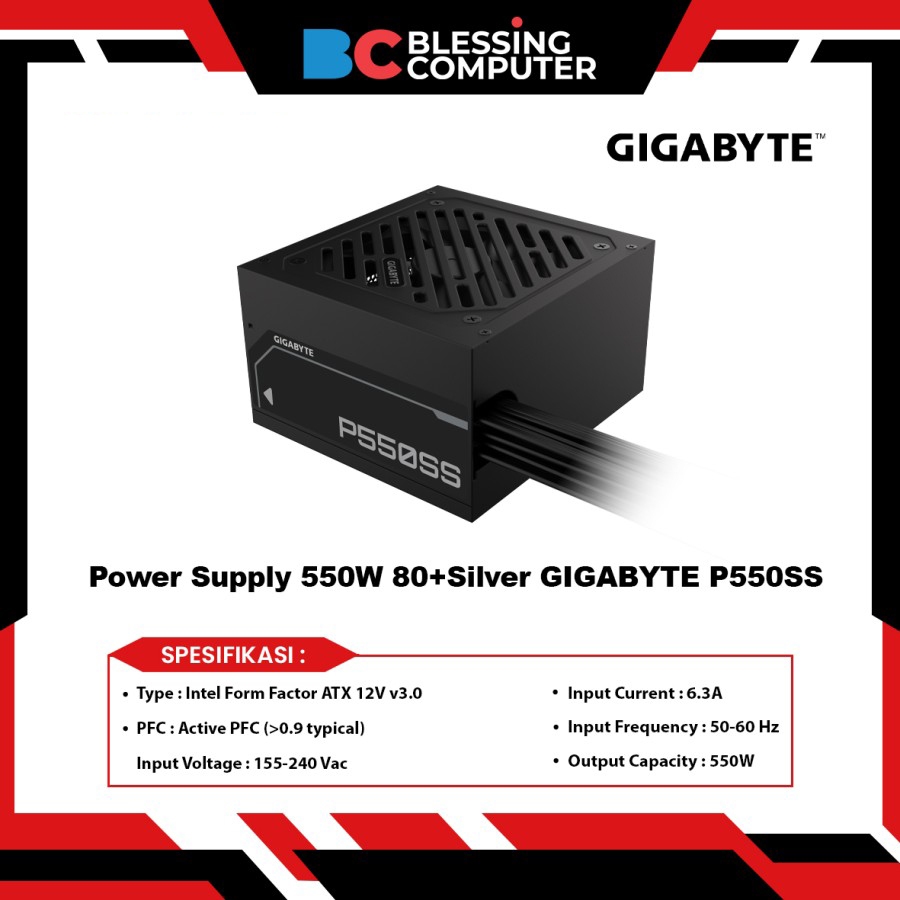 Power Supply 550W 80+Silver GIGABYTE P550SS