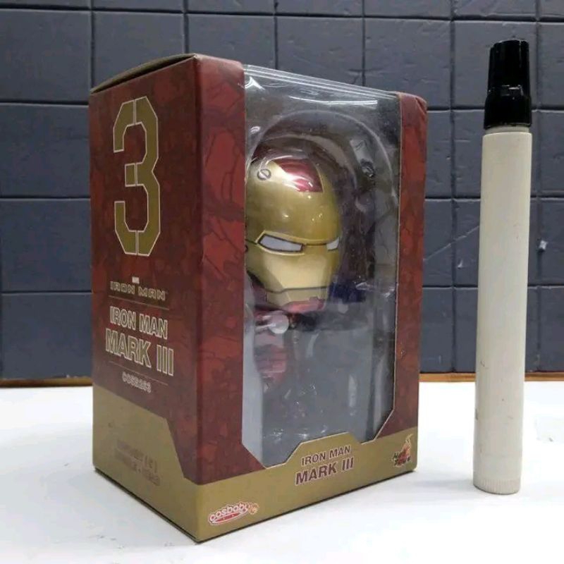 Mainan action figure IRON MAN MARK IV COSBABY HOT TOYS COSB26 BOBBLE HEAD Tinggi sekitar 4 inch Orig