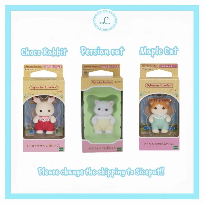 [READY] Mainan koleksi Sylvanian Families Baby Persian Cat Maple Cat Choco Rabbit