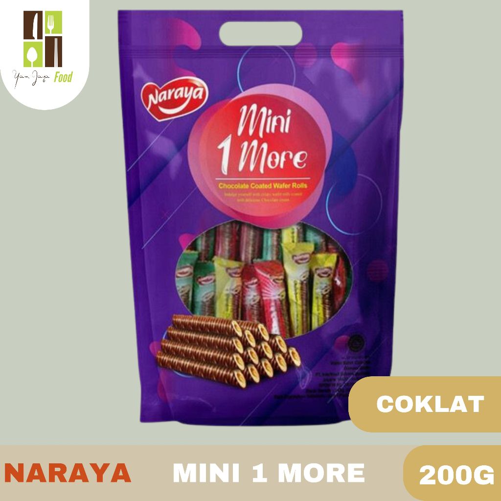 

Naraya Mini 1 More / Choco Coate Wafer Roll / Snack Roll / Coklat Rolls Kemasan 200g