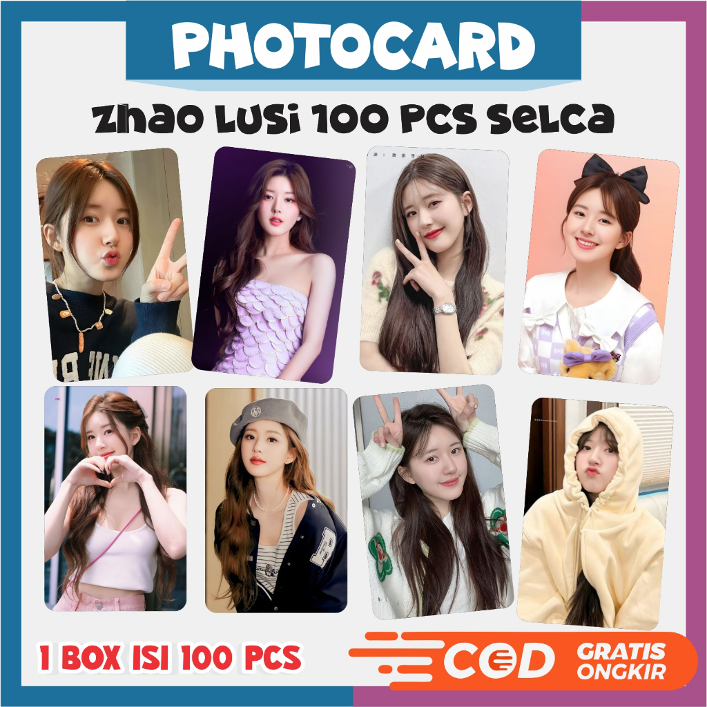 Photocard Zhao Lusi 100 Pcs Selca Unofficial Bonus Pin Sticker | Pabrik Photocard