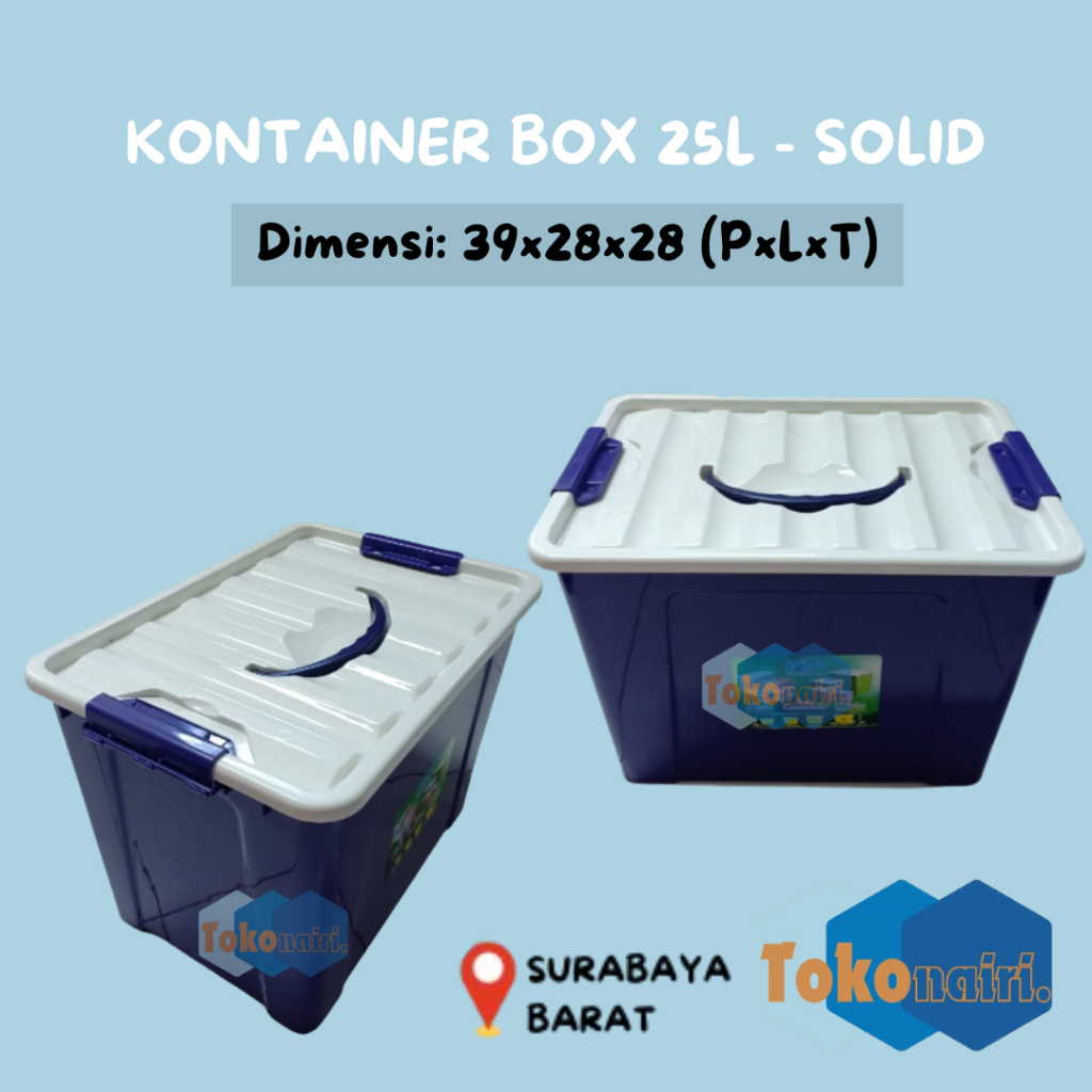 KONTAINER BOX 25L WARNA / BOX KONTAINER PLASTIK / CONTAINER BOX / STORAGE BOX