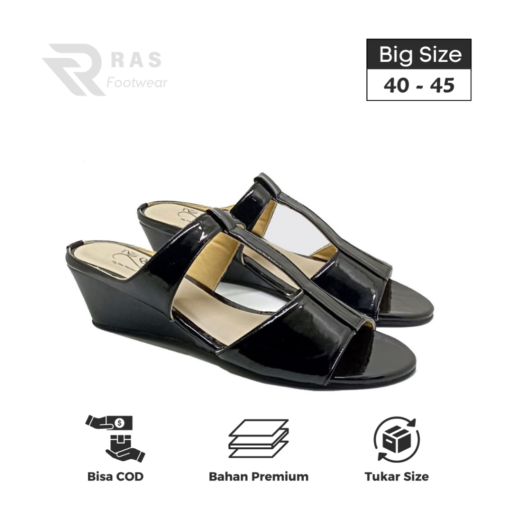Sandal Wanita Ukuran Jumbo 40-45 | Sendal Wedges Cewek | Heels 5 Cm