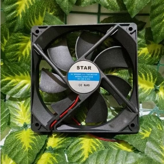Fan DC 12cm  / Kipas DC 12 x 12 Plus Soket Fan Kipas Dc