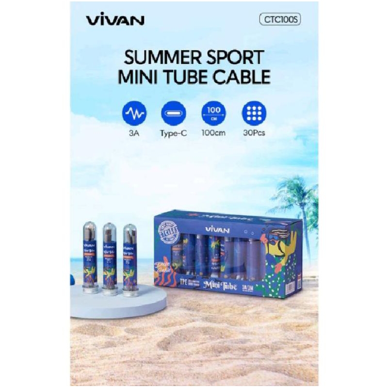 Kabel Vivan Mini Tube Type C Vivan CTC100 1M Kabel Vivan Type C