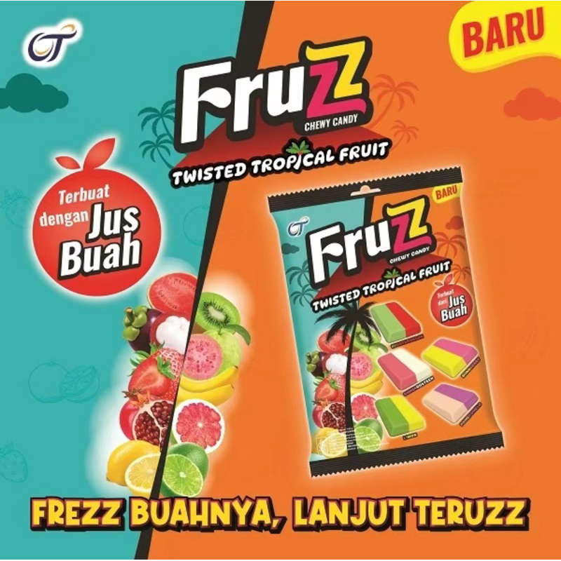 

Permen Fruzz Twisted Tropical Fruit 100GR - 1 Sak