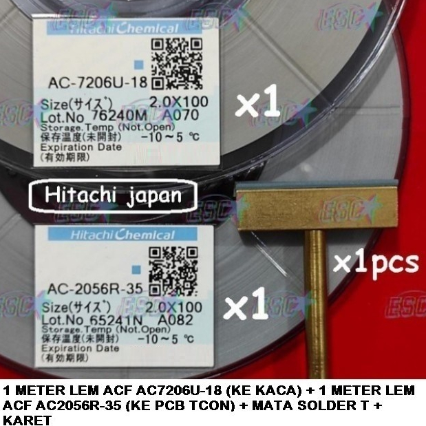 Paket ACF AC 7206 + AC 2056 + Mata Solder T Lem Perekat Fleksibel Cof Untuk Memperbaiki COF LED TV