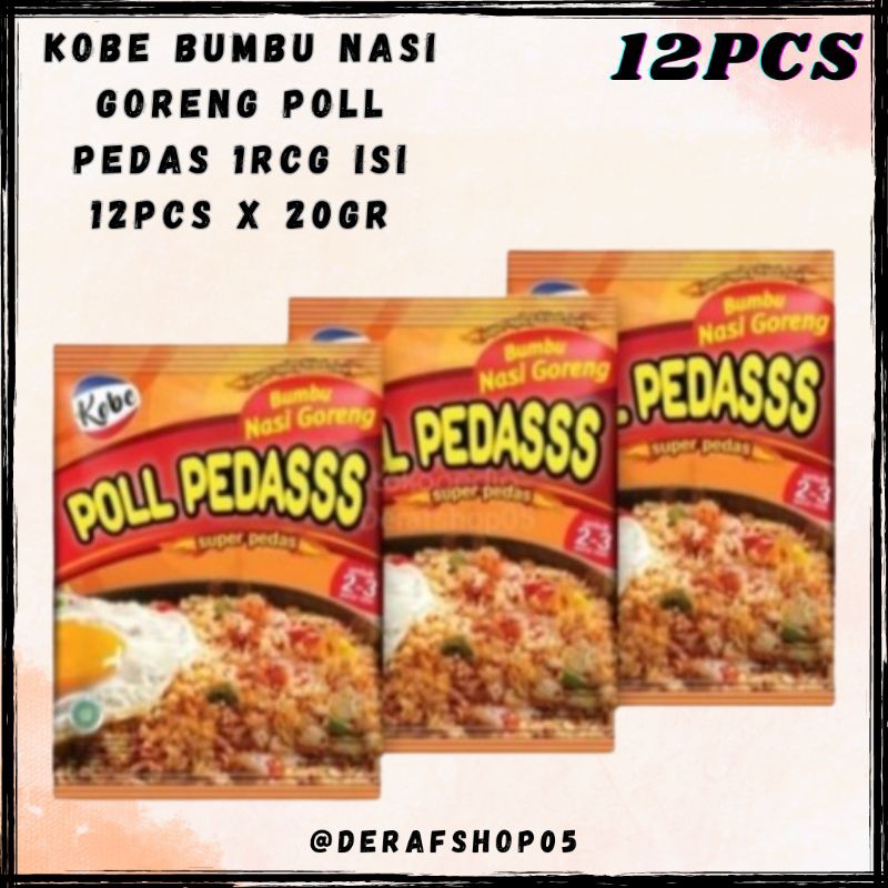 

Kobe Bumbu Nasi Goreng Poll Pedas 1RCG Isi 12pcs x 20gram