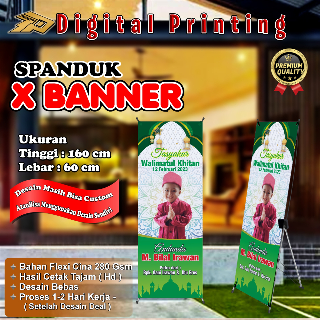 BISA COD CETAK X BANNER SPANDUK BANNER BALIHO X BANNER SYKURAN KHITAN 60 X 160 DESAIN CUSTOM