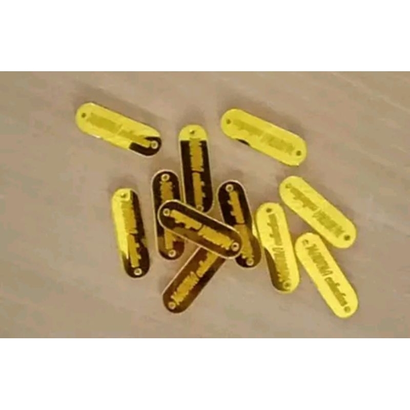 

(100 pcs)grosir LABEL HIJAB AKRILIK | LABEL BAJU | MERK | LOGO | BRAND | LOGO JILBAB | KERUDUNG