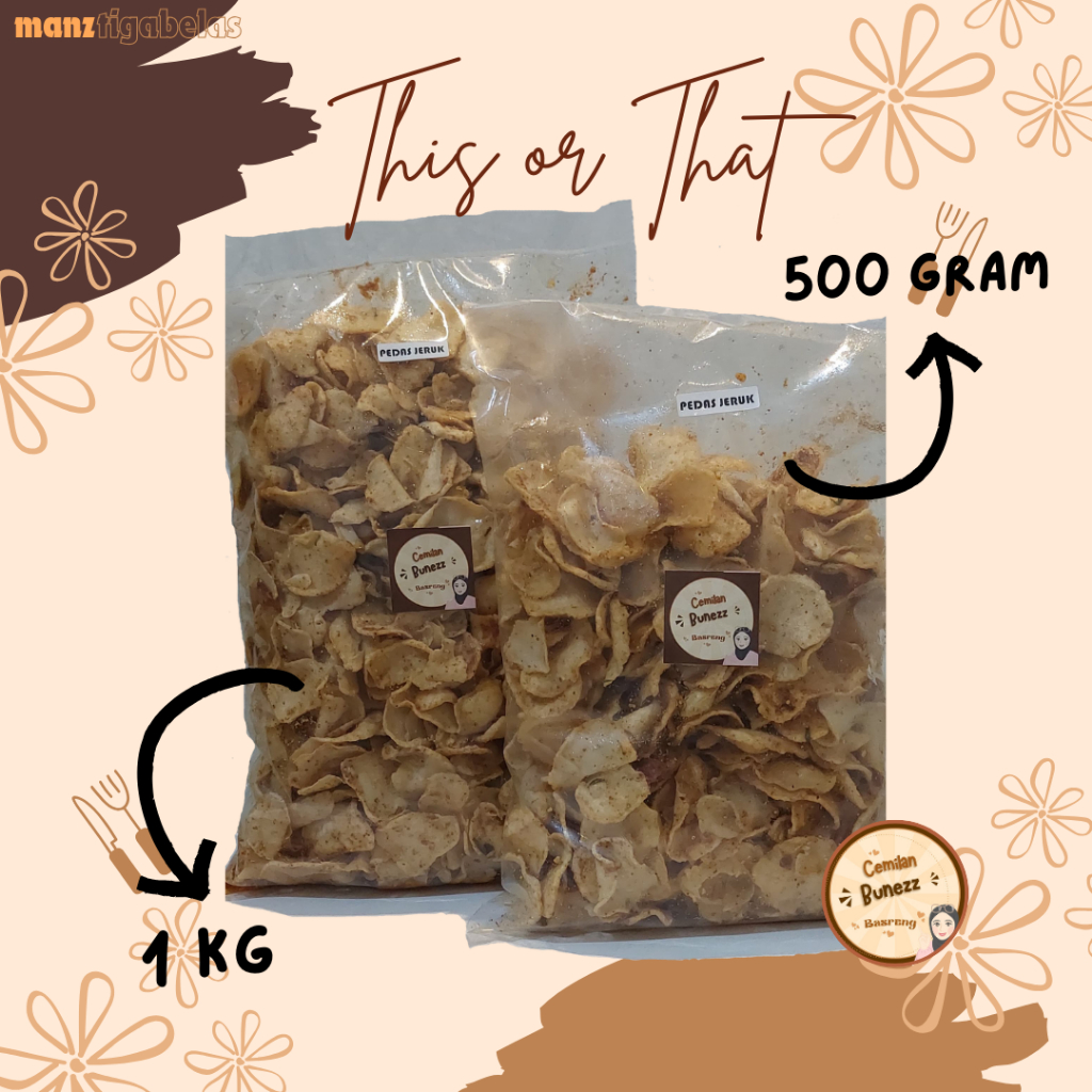 

Basreng / bakso goreng / baso goreng 500 gram (6 pilihan rasa)