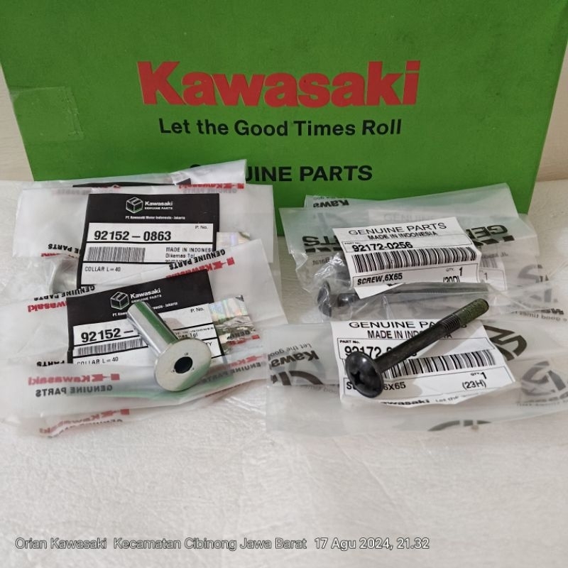 Baut dan collar sayap bawah kanan kawasaki blitz edge original