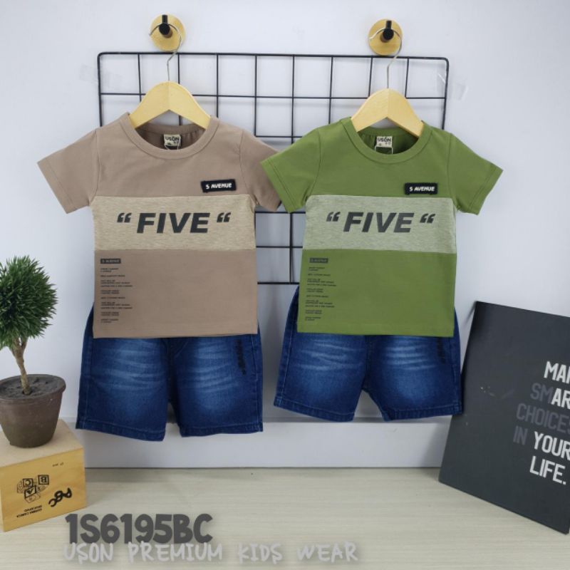 Uson Premium Kids Wear Setelan Pendek celana Jeans anak Cowok